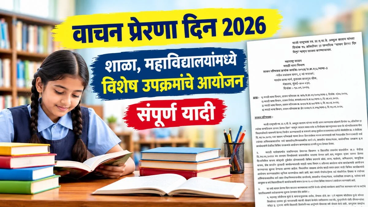 वाचन प्रेरणा दिन 2026: शाळा, महाविद्यालयांमध्ये विशेष उपक्रमांचे आयोजन – संपूर्ण यादी