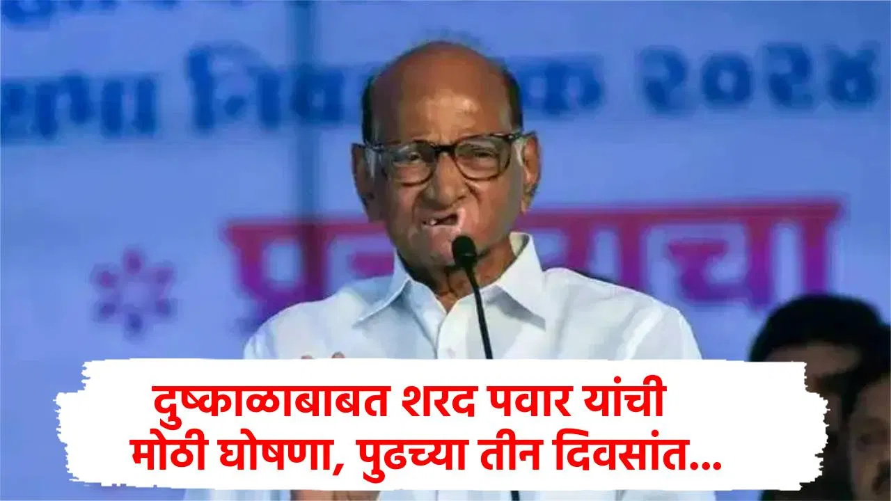 दुष्काळाबाबत शरद पवारांची मोठी घोषणा, पुढच्या तीन दिवसांत राज्यभर…राज्यातील लाखो शेतकऱ्यांना दिलासा?