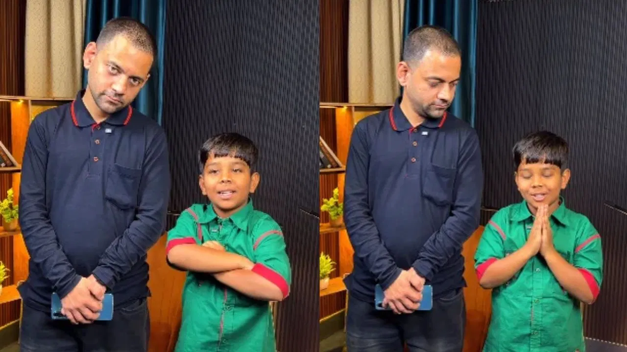 जेजुरीच्या लहानग्या शुभमने विद्यानंद बापटांना सांगितला भक्तीचा महिमा..